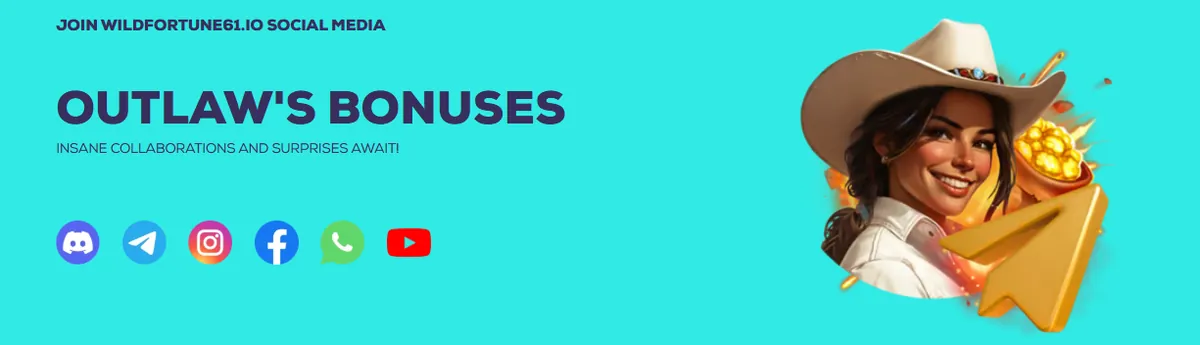 Wild Fortune social media channels: Discord, Telegram, Instagram, Facebook, WhatsApp and YouTube